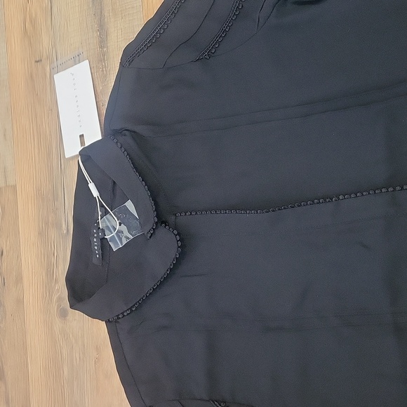 ENDLESS ROSE Black Semi-sheer ER-Pintuck Embroidered Retro Long Sleeve Blouse - Picture 5 of 14